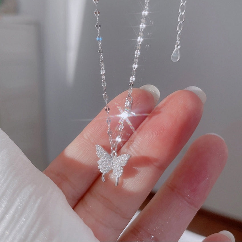 Luxury Butterfly Tassel Necklace – Premium Clavicle Chain