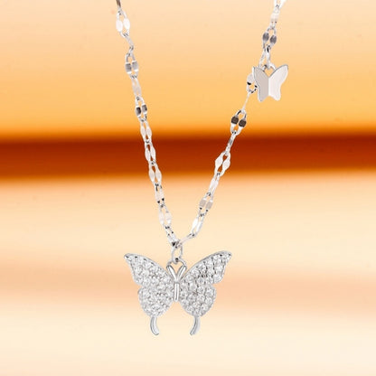 Luxury Butterfly Tassel Necklace – Premium Clavicle Chain